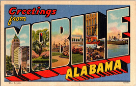 Large Letter Greetings From Mobile Alabama AL Postcard (C5) - £6.06 GBP