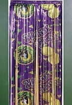 3ft Wide x 8ft Tall Foil Mardi Gras Printed Door Curtain Foil Party Decor - £10.34 GBP