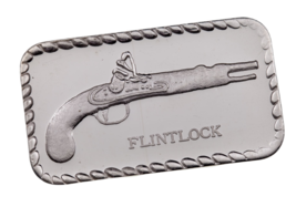 1987 Doyle&#39;s Coin Palace 1 oz. Silver Art Bar FLINTLOCK PISTOL - $72.04