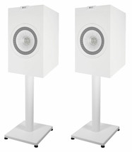 Pair 21 Steel White Stands For KEF Q150 Bookshelf Speakers Robust Metal ... - £86.63 GBP