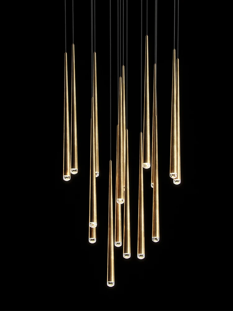 Odern long pendant living room lighting restaurant chandelier high rise villa staircase thumb200