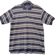 Fairway Sport Men Polo Shirt Size XL Blue Preppy Stripe Classic Short Sl... - £9.32 GBP