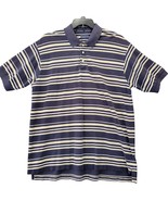 Fairway Sport Men Polo Shirt Size XL Blue Preppy Stripe Classic Short Sl... - £9.21 GBP