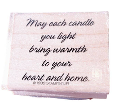 Stampin&#39; Up! May Your Light Bring Warmth to Your Home  Rubber Stamp Wood Mount - £3.15 GBP