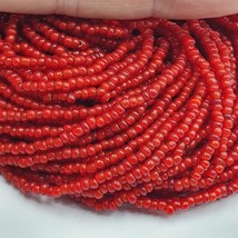 Antique Venetian 2.5mm Red White Heart Trade Beads Necklace. 40 Strands Lot - $213.40