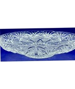 Clear Glass 12&quot; footed Bowl 3&quot; Tall Bowl Pressed Glass Fruit Bowl Heavy - $39.00