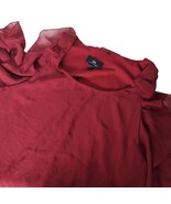 I.N. San Francisco Shift Dress Cold Shoulder Ruffle Sleeve Burgundy Red ... - €17,97 EUR
