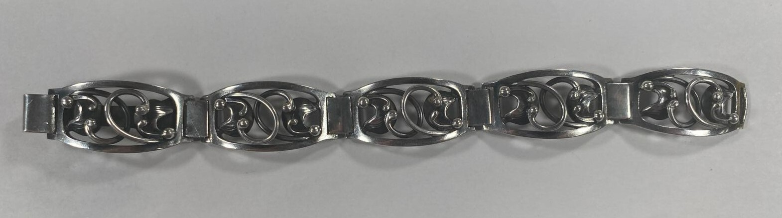 Eiler & Marloe Dänemark Sterlingsilber Wein Station Armband Einzigartig! 18.4cm Item image 5