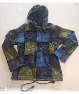 Kathmandu Imports Hoodie Patchwork Full Zip Made In Nepal Size S Blue An... - £26.47 GBP