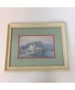Patsy Hampton Country Lake Scene Framed Artwork Print Matted Signed Pale... - £18.38 GBP