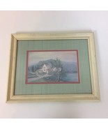 Patsy Hampton Country Lake Scene Framed Artwork Print Matted Signed Pale... - $23.36