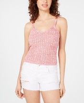 Hooked Up by IOT Juniors Marled Rib Knit Sweater Tank Top Size Medium Color Pink - £32.65 GBP