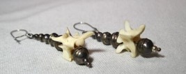 Vintage Handmade Navajo Sterling Silver Bench Beads Dangle Earrings K1458 - £42.05 GBP
