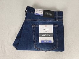 IZOD Dove Blue Sportsflex Slim Fit Straight Leg Denim Jeans 38X32 Mens I... - $28.99