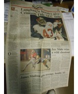 Alabama Crimson Tide HUNTSVILLE TIMES Section LANGHAM&#39;S HEROICS GIVE TID... - £7.43 GBP