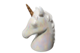 Fab NY Unicorn Piggy Bank Mother Of Pearl Porcelain 8&quot;Tall #97208 - $34.65