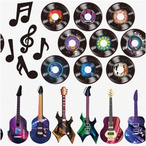 Rockin&#39; Melodies Party Pack: 40 Musical Notes, Record Cutouts, Guitar Silhouette - £21.85 GBP