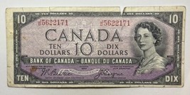 Canadian 1954 $10 Bill (Free Worldwide Shipping) - £15.40 GBP