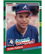 1991 Donruss #683 Dave Justice Atlanta Braves Award Winner Rookie of the... - £1.07 GBP
