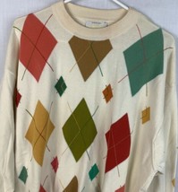 Vintage United Colors Of Benetton Sweater Cotton Argyle Made In Italy XL... - $39.99