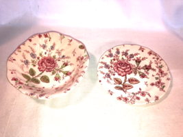 Johnson Brothers Rose Chintz Square Cereal Bowl and 6 Inch Dessert or Br... - £19.92 GBP