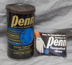 Vintage Penn Ultra Blue Racquetballs Canister Advertising g50 - £24.29 GBP