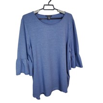 Adrianna Papell 2X Blue Women’s Ruffle Bell Flare Sleeve Sweater Top  - $19.99