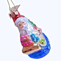 Thomas Pacconi Museum Series Christmas Santa Claus Sleigh Glass Ornament 3.25&quot; - £10.10 GBP