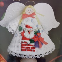 Holiday Ribbon Embroidery Kit NEW Angel Santa Claus Xmas Ornament Cross Stitch - £9.58 GBP