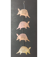Four Nine-Banded Armadillo Metal Wind Catcher Spinner Rustic Nature Whirligig - $32.00