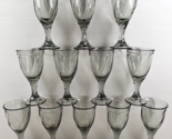 (12) Noritake Sweet Swirl Gray Wine Glasses Set Vintage Smoke Stemware R... - $135.50