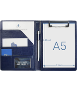 Small Padfolio Clipboard A5 Folder for Writing Pad Refillable 5 X 8 Note... - £17.94 GBP