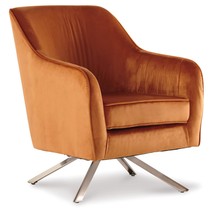 Signature Design by Ashley Hangar Eclectic 360 Swivel Accent Chair, Orange - £373.32 GBP
