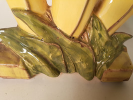 McCoy Pottery Mid Century Triple Lily Vase, Yellow, 7&quot; Tall, Good Cond. - $26.77