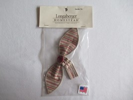NEW Longaberger Homestead HANDLE TIE Basket Stripe Bow Tie Button USA # ... - $9.43