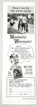 1954 Print Ad Wisconsin Conservation Bucky, The Lucky Badger Family &amp; Deer - $8.97