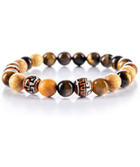 COURAGE Bracelet – Tiger’s Eye &amp; Peruvian Palo Santo – Protection, Energ... - $48.29 CAD