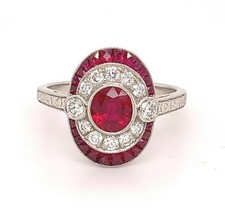 Platinum 1.78ct Genuine Natural Ruby and Diamond Ring (#J4860) - £6,331.13 GBP