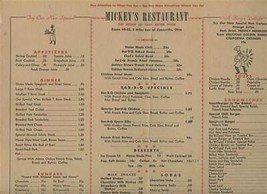 Mickey&#39;s Restaurant Menus Kentucky Fried Chicken &amp; 2 Ad Cards Zanesville... - £76.21 GBP