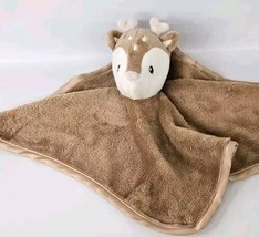 Parent&#39;s Choice Brown Deer Fawn Doe Lovey Security Blanket Plush/Satin - £12.07 GBP