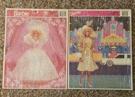 Barbie Frame Tray Puzzle Golden 1991 1992 Lot Of 2 Puzzles - £11.98 GBP
