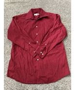 Emanuel Ungargo Mens Red dress shirt button up long sleeve Size Medium 15.5 - $19.07 CAD