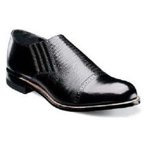 00067-001 Stacy Adams Shoes Madison Black Leather Cap toe slip on Leather Black image 3