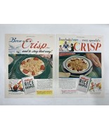 2 - 1940&#39;s Kelloggs RICE Krispies Print Ads Advertisement w Snap - Crack... - £9.63 GBP