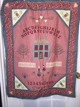 Country Farmhouse Sampler Pattern Wall Hanging Quilt  32.5”x43.5” - £9.48 GBP