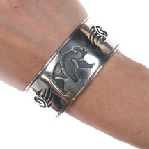 6.75&quot; George Phillips Hopi Overlay Silver cuff bracelet - $415.80