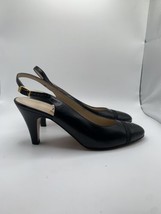 Salvatore Ferragamo Womens Black Suede Pump Heels Size 5.5 B Shoes Slip On  - £29.59 GBP