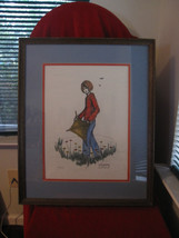 Vintage Lois Konigsberg Signed &amp; Numbered Litho 457/500 &quot; Flying A Kite&quot; Print - £8.68 GBP