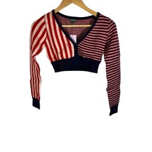 Wild Fable Women&#39;s Striped Button Long Sleeve Cropped Cardigan New With Tags XS - £7.50 GBP