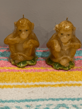 Fitz and Floyd Monkey Candles Lot of 2 Figural NEW For all Seasons - $9.51